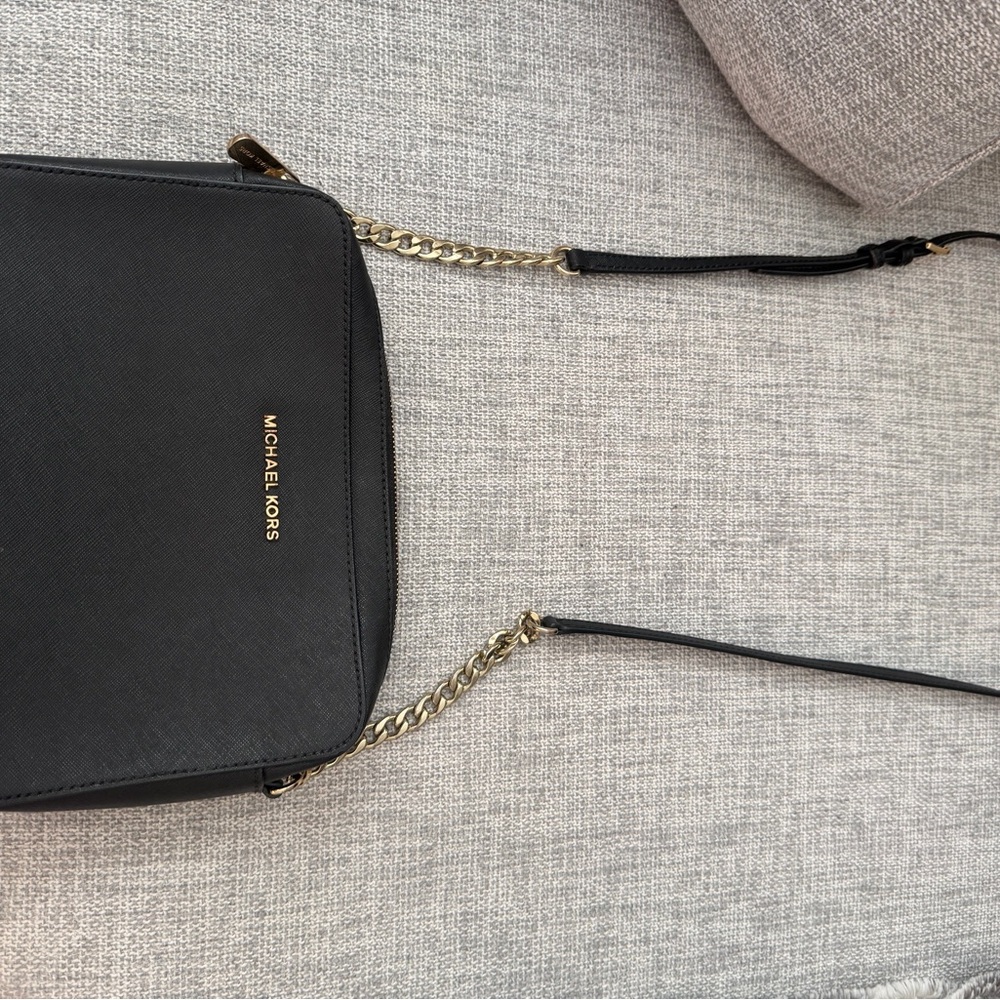 Michael Kors Black and Gold Crossbody Bag - Picture 3 of 6